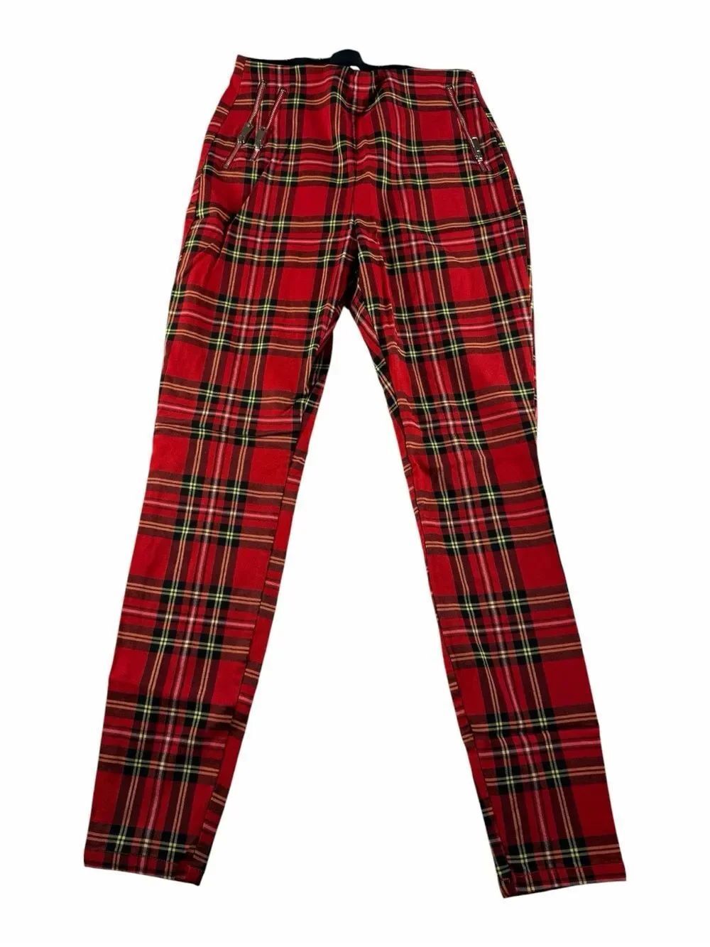 Bar III Red Plaid Men's Slim Tartan Pants